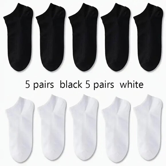 Other - 10pairs Comfy and Breathable Men's Solid Liner Anklet Socks for Outdoor Activity